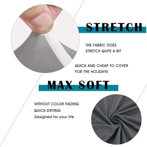 CADEAU Housse De Chaise Extensible Amovible Lavable Moderne Couverture De Chaise Pour Salle à Manger Slipcover-Décoration Bouquet De Mariage Hôtel Restaurant Carré 4 CADEAU Housse De Chaise Extensible Amovible Lavable Moderne Couverture De Chaise Pour Salle à Manger Slipcover-Décoration Bouquet De Mariage Hôtel Restaurant Carré – Image 2