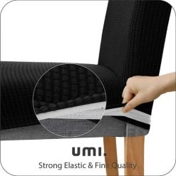 CADEAU Housse De Chaise De Mariage Jaquard Extensible Interieur Lavable De Salle à Manger Pas Cher Noir 9 CADEAU Housse De Chaise De Mariage Jaquard Extensible Interieur Lavable De Salle à Manger Pas Cher Noir -banc et tabouret Soldes Boutique 51059783 3