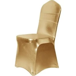 ILOVEMILAN Lot De 10 écharpes Extensibles En Spandex Pour Réception De Mariage - Bandes élastiques Universelles Pour Couverture De Chaise Avec Curseur à Boucle Pour Banquet, Fête, Décorations D'événement D'hôtel, écharpes Estampées Dorées -banc et tabouret Soldes Boutique 51167384 4