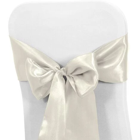 ILOVEMILAN Lot De 10 Nœuds De Chaise En Satin Pour Réception De Mariage - Housse De Chaise Universelle Pour Banquet, Fête, Décorations D'événement D'hôtel Beige 4 ILOVEMILAN Lot De 10 Nœuds De Chaise En Satin Pour Réception De Mariage - Housse De Chaise Universelle Pour Banquet, Fête, Décorations D'événement D'hôtel Beige – Image 2