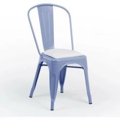 FURNMOD DESIGN YOUR SPACE Coussin Chaise Bistro Métallique | Blanc - Blanc -banc et tabouret Soldes Boutique 51197559 3