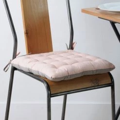 LOVELY CASA Lot De 4 Galettes De Chaise 16 Points 40x40 Duo Poudre Souris Coton - Rose -banc et tabouret Soldes Boutique 51209475 3