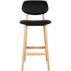 WOLTU Tabouret De Bar Lot De 2.Tabouret De Cuisine Design En Cuir Artificiel Et Bois.Noir - Noir -banc et tabouret Soldes Boutique 51216177 4