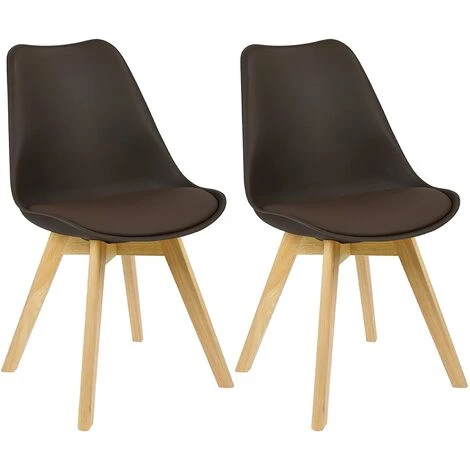 WOLTU 2 Chaises De Salle à Manger Cuisine/Salon Chaises.Design En Similicuir Et Bois Massif.Brun 3 WOLTU 2 Chaises De Salle à Manger Cuisine/Salon Chaises.Design En Similicuir Et Bois Massif.Brun