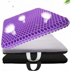 VERSAILLESFR Coussin En Gel Multifonctionnel,Coussin De Soutien Du Siège De Siège De Siège Très élastique Et Respirant,soulageant La Fatigue De La Hanche Violet 42*37*3.5（cm） -Versailles