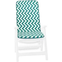 EMMEVI Coussin De Chaise De Jardin Pliant Douce Moderne Intérieur Extérieur Bar Dehor Motif à Rayures En Zigzag - Vert