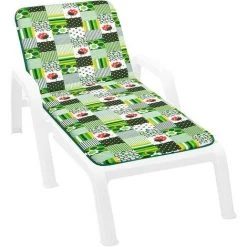 EMMEVI Coussin De Transat Pliant Douce Housse De Place Chaise Longue Motif Coccinelle - Vert