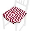 EMMEVI Coussin Pour Chaise Doux Universel Lavable Housses De Chaise Lacets De Fixation Zig Zag Rayé - Rouge