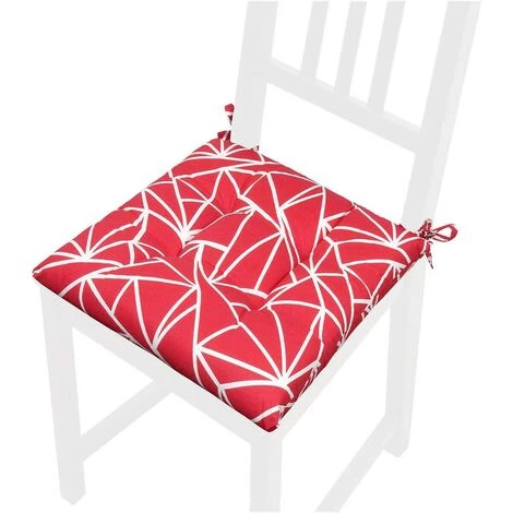 EMMEVI Coussin Pour Chaise Doux Universel Lacets De Fixation Lavable Housses De Chaise Abstrait Moderne - Rouge 3 EMMEVI Coussin Pour Chaise Doux Universel Lacets De Fixation Lavable Housses De Chaise Abstrait Moderne - Rouge