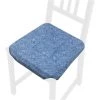 EMMEVI Coussin Pour Chaise Doux Universel Lavable Housses De Chaise Lacets De Fixation Rayé Couleur Unie - Bleu