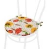 EMMEVI Coussin Pour Chaise Rond Doux Universel Lacets De Fixation Lavable Housses De Chaise Tournesols Et Coquelicots -banc et tabouret Soldes Boutique 51352147 1