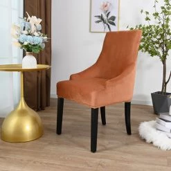 LIFCAUSAL Housse De Chaise Housses De Chaise En Velours Housse De Protection De Chaise De Salle à Manger Douce Et Lavable Amovible Camel -banc et tabouret Soldes Boutique 51372569 4