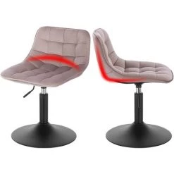 WOLTU Tabouret De Bar Siège En Velours Chaise De Bar Avec Dossier Tabouret Rotatif Moderne Hauteur Réglable. Rose -banc et tabouret Soldes Boutique 51377111 3