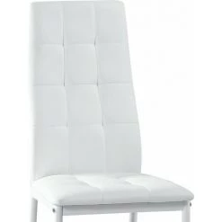 VS VENTA-STOCK Set De 4 Chaises Salon Chelsea Tapissées Blanc, 42 Cm X 51 Cm X 97 Cm - BLANC -banc et tabouret Soldes Boutique 51382800 4