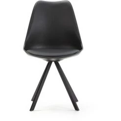 VS VENTA-STOCK Pack 2 Chaises Salle à Manger Cross Style Nordique Noir, 54 Cm X 49 Cm X 84 Cm - NOIR -banc et tabouret Soldes Boutique 51382814 2