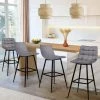 IDMARKET Lot De 4 Tabourets De Bar MADY En Velours Gris Clair 1 IDMARKET Lot De 4 Tabourets De Bar MADY En Velours Gris Clair -banc et tabouret Soldes Boutique 51501536 1