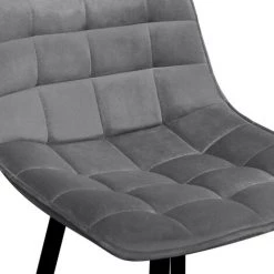 IDMARKET Lot De 4 Tabourets De Bar MADY En Velours Gris Clair 11 IDMARKET Lot De 4 Tabourets De Bar MADY En Velours Gris Clair -banc et tabouret Soldes Boutique 51501536 5