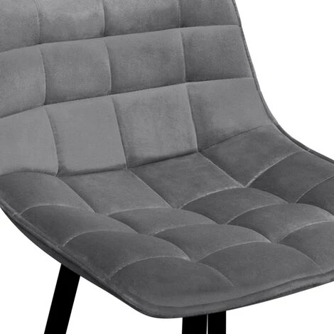 IDMARKET Lot De 4 Tabourets De Bar MADY En Velours Gris Clair 7 IDMARKET Lot De 4 Tabourets De Bar MADY En Velours Gris Clair – Image 5