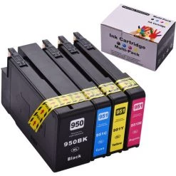 LIFCAUSAL Aibecy Compatible Cartouche D'encre De Remplacement Pour 950XL 951XL Haute Rendement Compatible Avec HP Officejet Pro 8100 8600 8610 8620 8630 8640 8660 8615 8625 251DW 276DW Imprimante 4-Pack (1 Noir, 1 Cyan, 1 Magenta, 1 Jaune) -banc et tabouret Soldes Boutique 51511367 3