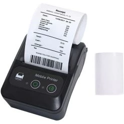 LIFCAUSAL Imprimante Thermique Portable Sans Fil 2 Pouces 58 Mm De Largeur De Papier Connexion USB Et BT Pour étiquettes D'étiquettes De Prix De Colis D'expédition Compatible Avec Windows Android IOS Windows Pour Supermarché, Magasin De Détail, Restaurant, Petite E