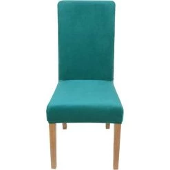 LITZEE Housses De Chaise De Salle à Manger Extensibles En Velours, Housses De Chaise De Salle à Manger Lavables Et Amovibles, Lot De 2, Bleu Paon -banc et tabouret Soldes Boutique 51551532 2