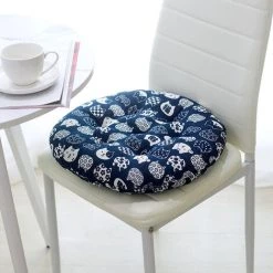 LITZEE Coussins De Chaise Coussin De Siège Intérieur Extérieur Salle à Manger Jardin 40x40cm Rond (Chat Gras)