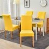 LITZEE 4pcs Housse De Chaise En Velours,Spandex De Bout Droit Avec La Bande élastique, La Grande Dame De Velours Dinant La Chaise Pour Le Banquet De Fête D'hôtel De Restaurant Jaune Vif -banc et tabouret Soldes Boutique 51554989 1