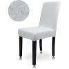 LITZEE Housses De Chaise De Salle à Manger Universelle Extensible Polyester Elasthanne Lavable Housses De Protection De Chaise Pour Maison Fêtes Mariage Hôtel Blanc Laiteux -banc et tabouret Soldes Boutique 51555079 1