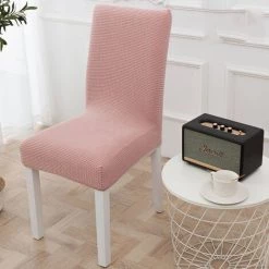 LITZEE Housse De Chaise, Extensible Amovible Lavable Moderne Couverture De Chaise Pour Salle à Manger Slipcover-Décoration Bouquet De Mariage, Hôtel, Restaurant Rose Clair