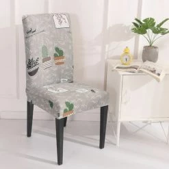 LITZEE Housse De Chaise, 2 Pieces Extensible Amovible Lavable Moderne Couverture De Chaise Pour Salle à Manger Slipcover-Décoration Bouquet De Mariage, Hôtel, Restaurant Cactus