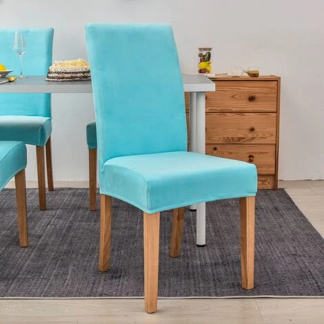 LITZEE 4pcs Housse De Chaise En Velours,Spandex De Bout Droit Avec La Bande élastique, La Grande Dame De Velours Dinant La Chaise Pour Le Banquet De Fête D'hôtel De Restaurant Marine 5 LITZEE 4pcs Housse De Chaise En Velours,Spandex De Bout Droit Avec La Bande élastique, La Grande Dame De Velours Dinant La Chaise Pour Le Banquet De Fête D'hôtel De Restaurant Marine – Image 3