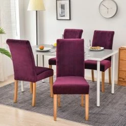 Housse De Chaise En Velours,Spandex De Bout Droit Avec La Bande élastique, La Grande Dame De Velours Dinant La Chaise Pour Le Banquet De Fête D'hôtel De Restaurant (Violet,4 Pack) GrooFoo 6 Housse De Chaise En Velours,Spandex De Bout Droit Avec La Bande élastique, La Grande Dame De Velours Dinant La Chaise Pour Le Banquet De Fête D'hôtel De Restaurant (Violet,4 Pack) GrooFoo -banc et tabouret Soldes Boutique 51635708 2