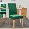 Housse De Chaise En Velours,Spandex De Bout Droit Avec La Bande élastique, La Grande Dame De Velours Dinant La Chaise Pour Le Banquet De Fête D'hôtel De Restaurant (Vert Foncé,4 Pack) GrooFoo -banc et tabouret Soldes Boutique 51637303 1