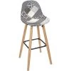 THE HOME DECO FACTORY Tabouret De Bar Scandinave Patchwork Gris -banc et tabouret Soldes Boutique 51764521 1