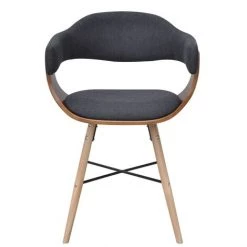 YOUTHUP Chaises De Salle à Manger 6 Pcs Gris Foncé Bois Courbé Et Tissu -banc et tabouret Soldes Boutique 51852218 4