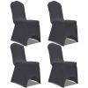 YOUTHUP Housse De Chaise Extensible 4 Pcs Anthracite - Gris