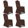 YOUTHUP Housse De Chaise Extensible 4 Pcs Marron - Brun