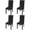 YOUTHUP Housse De Chaise Droite Extensible 4 Pcs Noir - Noir 2 YOUTHUP Housse De Chaise Droite Extensible 4 Pcs Noir - Noir -banc et tabouret Soldes Boutique 51856927 1