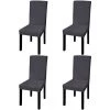 YOUTHUP Housse De Chaise Droite Extensible 4 Pcs Anthracite - Gris