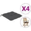 YOUTHUP Coussins De Chaise 4 Pcs Anthracite 40x40x7 Cm Tissu - Anthracite -banc et tabouret Soldes Boutique 51886126 1