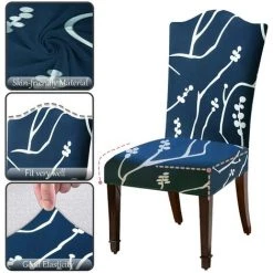 QERSTA Housses De Chaise Extensibles Pour Chaises De Salle à Manger, Housse De Protection De Chaise6 Pièces, Housses De Siège De Protection De Chaise élastique -banc et tabouret Soldes Boutique 51901794 4