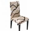 QERSTA Housse De Chaise Salle à Manger Extensible Pour Un Ajustement Universel Lycra étirable Durable Pour Banquet Hôtel Décor De Restaurant (Blanc/Motif De Ligne, 6 Pièces) -banc et tabouret Soldes Boutique 51901805 1