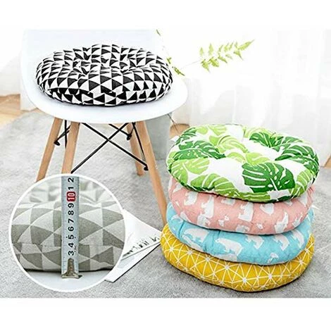 QERSTA Galette De Chaise Ronde, 100% Coton Et Lin - Confortables - Coussins épais Et Respirants 40 * 40 * 6cm 6 QERSTA Galette De Chaise Ronde, 100% Coton Et Lin - Confortables - Coussins épais Et Respirants 40 * 40 * 6cm – Image 4