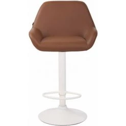 DéCOSHOP26 Lot De 2 Tabourets De Bar Moderne Et Confortable En Similicuir Marron Clair Pieds Trompette En Métal Blanc - Marron 8 DéCOSHOP26 Lot De 2 Tabourets De Bar Moderne Et Confortable En Similicuir Marron Clair Pieds Trompette En Métal Blanc - Marron -banc et tabouret Soldes Boutique 52059179 3