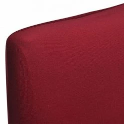 Topdeal Housse De Chaise Droite Extensible 4 Pcs Bordeaux -banc et tabouret Soldes Boutique 52080544 3