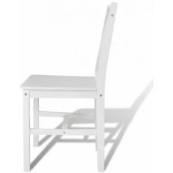 Topdeal Chaises De Salle à Manger 2 Pcs Blanc Bois De Pin -banc et tabouret Soldes Boutique 52084005 4