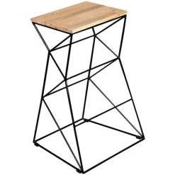 Topdeal Tabouret De Bar Bois De Manguier Massif