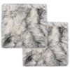 Topdeal Coussins De Chaise 2 Pcs Mélange De Gris Foncé Mouton Véritable