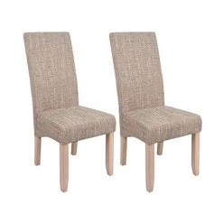 M-S Lot De 2 Chaises Repas 47x62x108 Cm En Tissu Beige