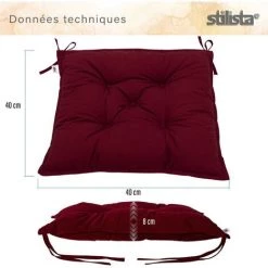 STILISTA® Lot De Deux Coussins De Chaise – Intérieur Ou Extérieur- Jardin, Balcon Ou Terrasse - 40 X 40 X 8 Cm – Bleu 10 STILISTA® Lot De Deux Coussins De Chaise – Intérieur Ou Extérieur- Jardin, Balcon Ou Terrasse - 40 X 40 X 8 Cm – Bleu -banc et tabouret Soldes Boutique 52475744 4